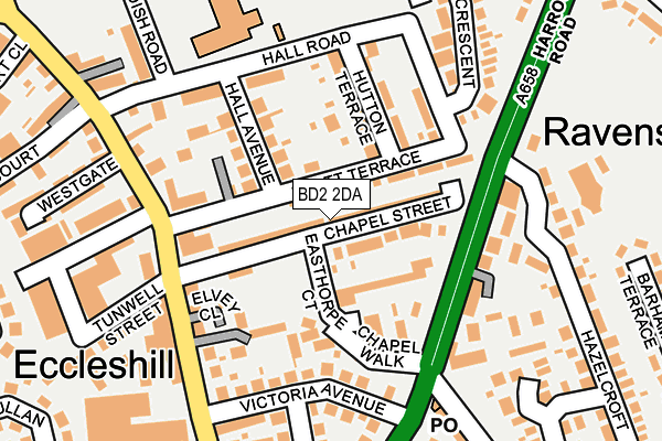 BD2 2DA map - OS OpenMap – Local (Ordnance Survey)
