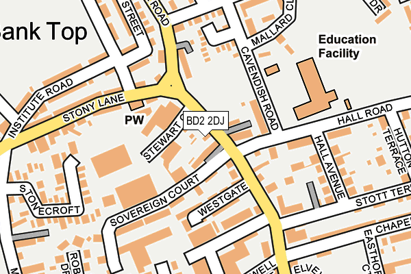 BD2 2DJ map - OS OpenMap – Local (Ordnance Survey)