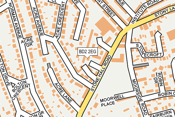 BD2 2EG map - OS OpenMap – Local (Ordnance Survey)