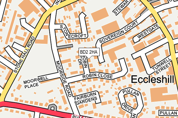 BD2 2HA map - OS OpenMap – Local (Ordnance Survey)