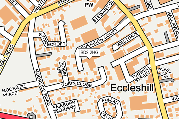 BD2 2HG map - OS OpenMap – Local (Ordnance Survey)