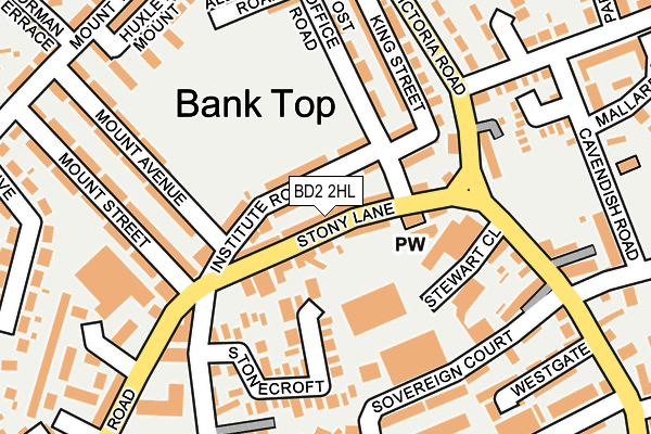 BD2 2HL map - OS OpenMap – Local (Ordnance Survey)