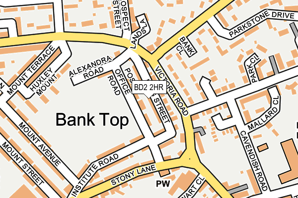 BD2 2HR map - OS OpenMap – Local (Ordnance Survey)