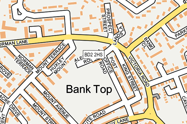 BD2 2HS map - OS OpenMap – Local (Ordnance Survey)