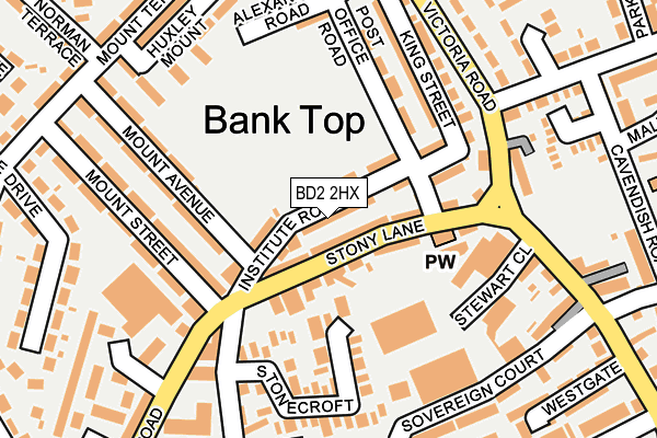 BD2 2HX map - OS OpenMap – Local (Ordnance Survey)