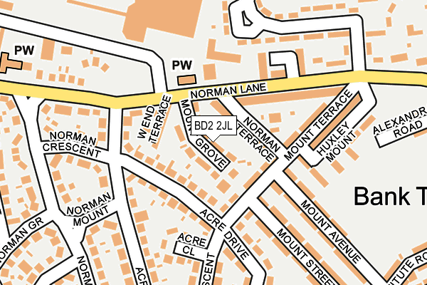 BD2 2JL map - OS OpenMap – Local (Ordnance Survey)