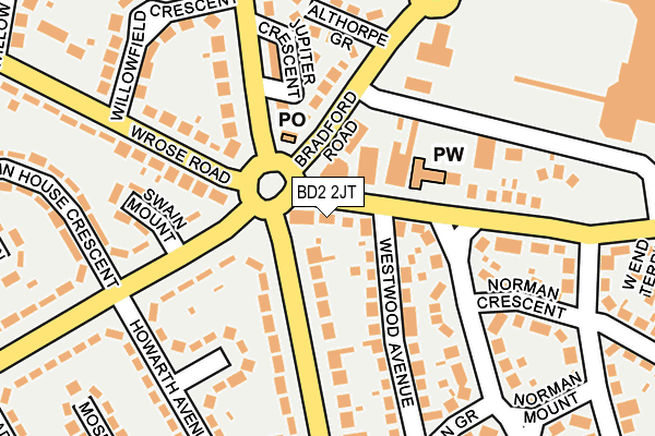 BD2 2JT map - OS OpenMap – Local (Ordnance Survey)