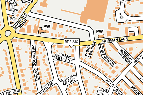 BD2 2JX map - OS OpenMap – Local (Ordnance Survey)