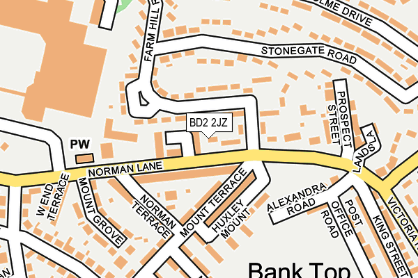 BD2 2JZ map - OS OpenMap – Local (Ordnance Survey)