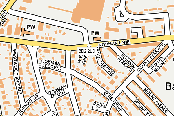 BD2 2LD map - OS OpenMap – Local (Ordnance Survey)
