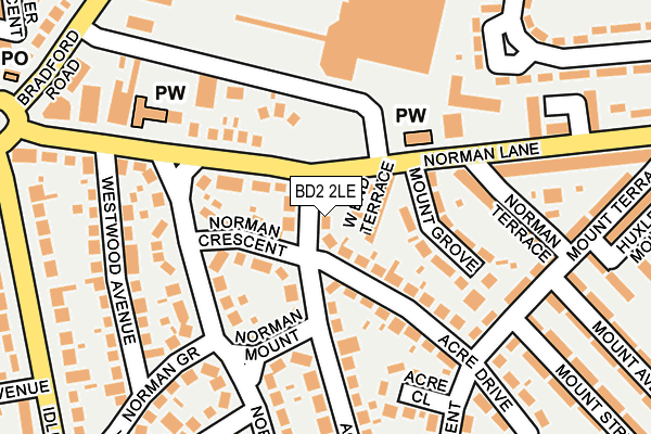 BD2 2LE map - OS OpenMap – Local (Ordnance Survey)