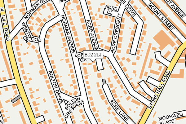 BD2 2LJ map - OS OpenMap – Local (Ordnance Survey)