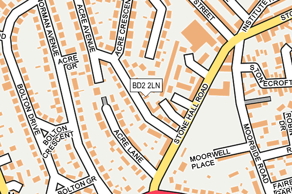BD2 2LN map - OS OpenMap – Local (Ordnance Survey)