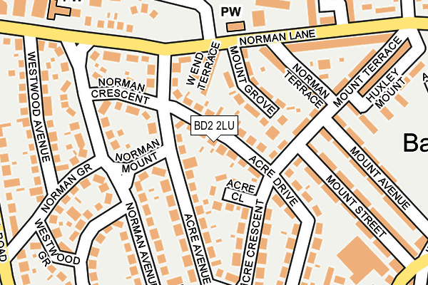 BD2 2LU map - OS OpenMap – Local (Ordnance Survey)