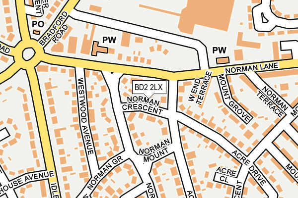 BD2 2LX map - OS OpenMap – Local (Ordnance Survey)