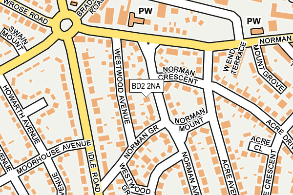 BD2 2NA map - OS OpenMap – Local (Ordnance Survey)