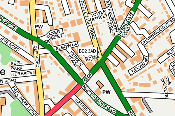 BD2 3AD map - OS OpenMap – Local (Ordnance Survey)