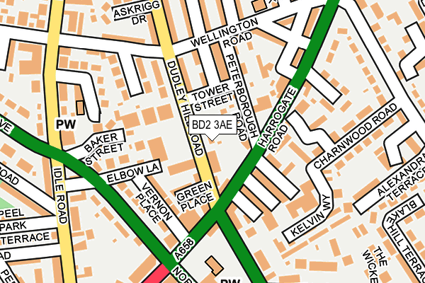 BD2 3AE map - OS OpenMap – Local (Ordnance Survey)