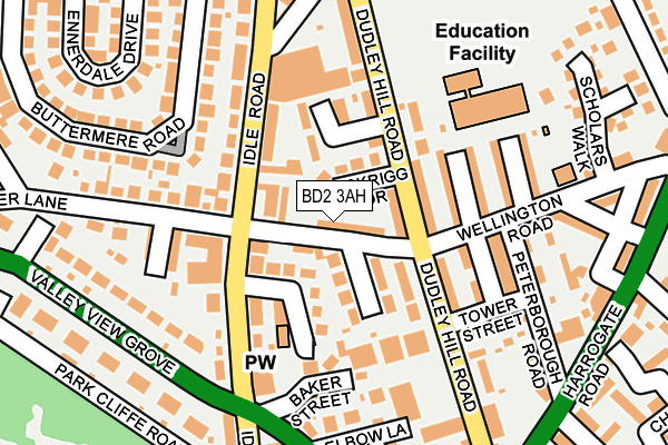 BD2 3AH map - OS OpenMap – Local (Ordnance Survey)