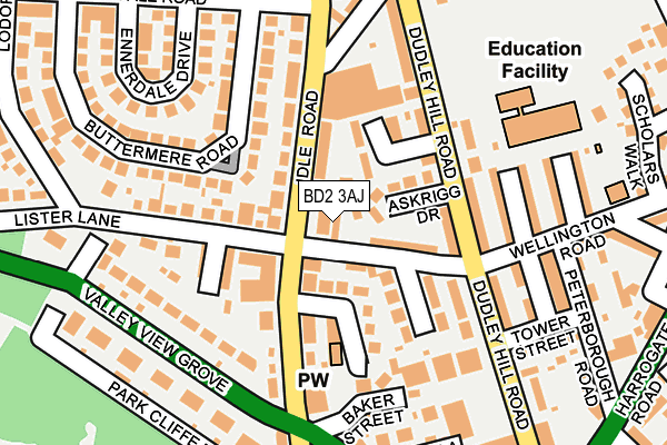 BD2 3AJ map - OS OpenMap – Local (Ordnance Survey)
