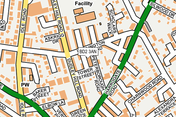 BD2 3AN map - OS OpenMap – Local (Ordnance Survey)