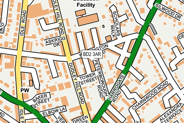 BD2 3AR map - OS OpenMap – Local (Ordnance Survey)