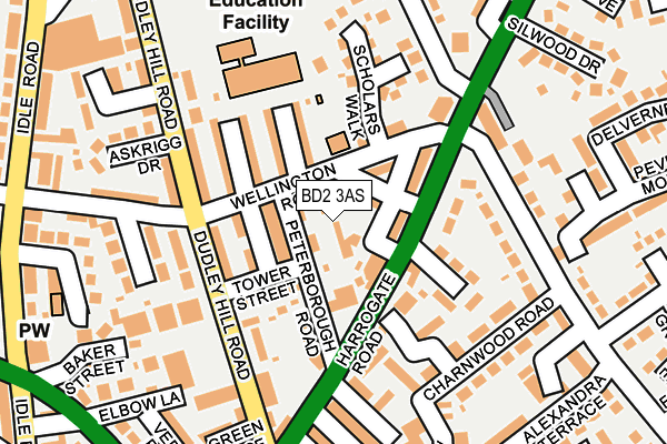 BD2 3AS map - OS OpenMap – Local (Ordnance Survey)