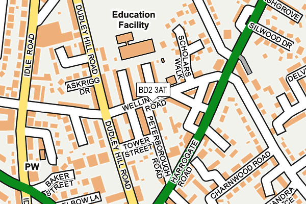 BD2 3AT map - OS OpenMap – Local (Ordnance Survey)