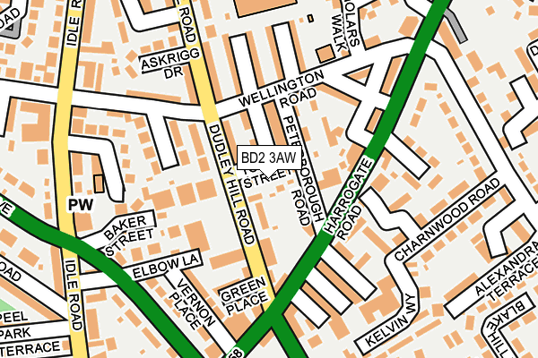 BD2 3AW map - OS OpenMap – Local (Ordnance Survey)