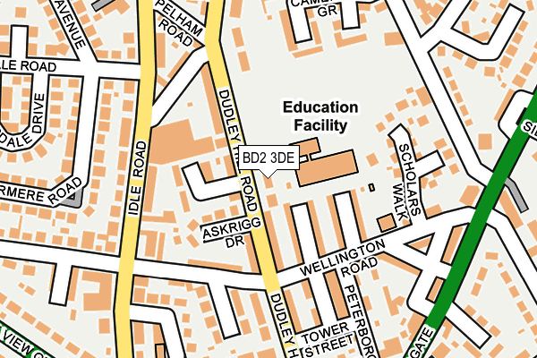BD2 3DE map - OS OpenMap – Local (Ordnance Survey)