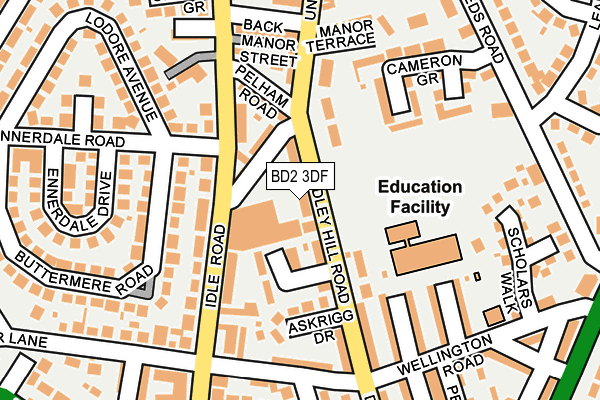 BD2 3DF map - OS OpenMap – Local (Ordnance Survey)