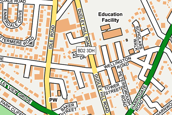 BD2 3DH map - OS OpenMap – Local (Ordnance Survey)