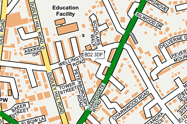 BD2 3DP map - OS OpenMap – Local (Ordnance Survey)