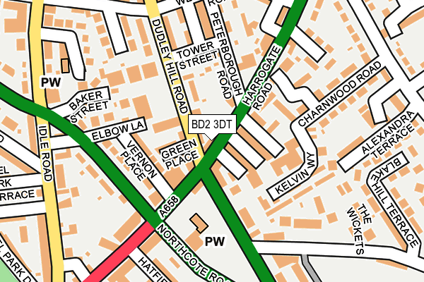 BD2 3DT map - OS OpenMap – Local (Ordnance Survey)