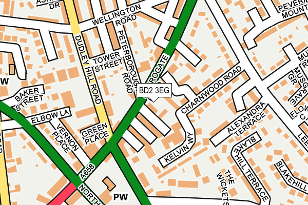 BD2 3EG map - OS OpenMap – Local (Ordnance Survey)