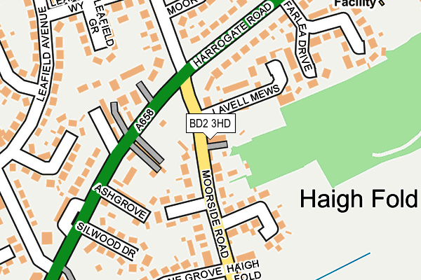 BD2 3HD map - OS OpenMap – Local (Ordnance Survey)