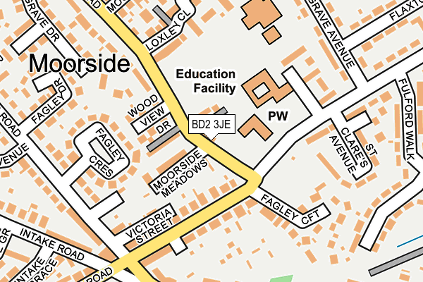 BD2 3JE map - OS OpenMap – Local (Ordnance Survey)