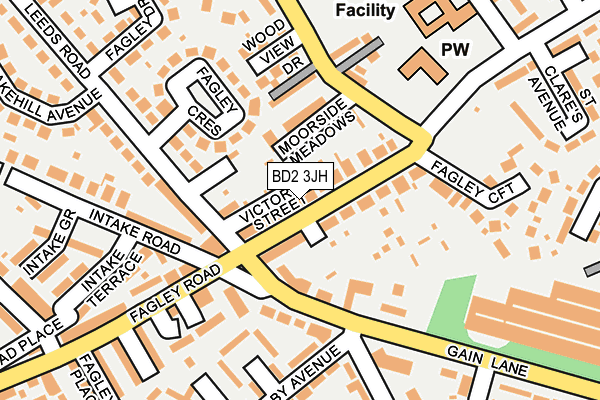 BD2 3JH map - OS OpenMap – Local (Ordnance Survey)