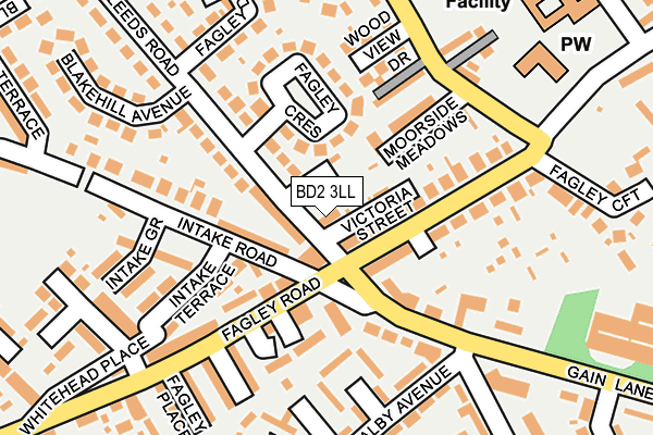 BD2 3LL map - OS OpenMap – Local (Ordnance Survey)