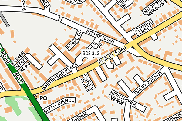 BD2 3LS map - OS OpenMap – Local (Ordnance Survey)