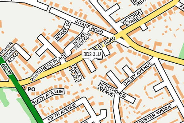 BD2 3LU map - OS OpenMap – Local (Ordnance Survey)