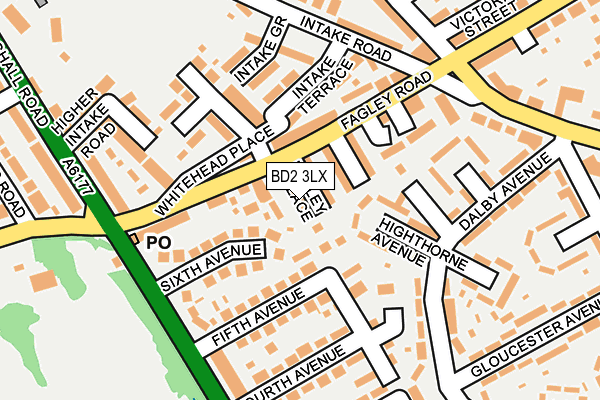 BD2 3LX map - OS OpenMap – Local (Ordnance Survey)