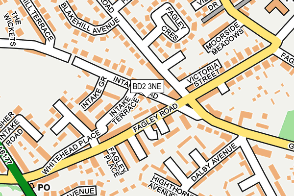 BD2 3NE map - OS OpenMap – Local (Ordnance Survey)