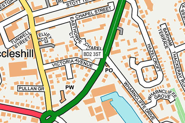 BD2 3ST map - OS OpenMap – Local (Ordnance Survey)
