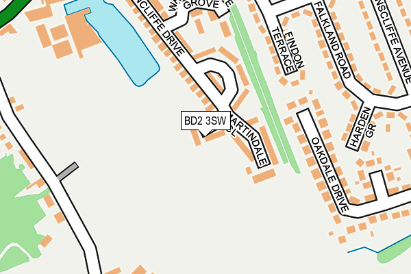 BD2 3SW map - OS OpenMap – Local (Ordnance Survey)