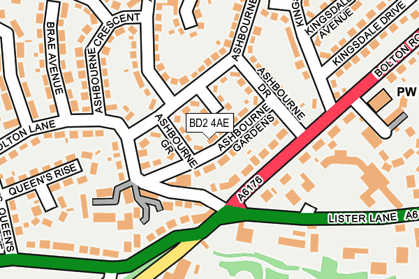 BD2 4AE map - OS OpenMap – Local (Ordnance Survey)