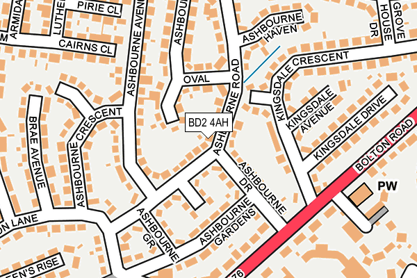 BD2 4AH map - OS OpenMap – Local (Ordnance Survey)