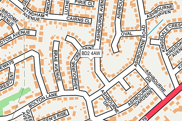BD2 4AW map - OS OpenMap – Local (Ordnance Survey)