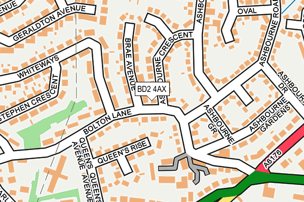 BD2 4AX map - OS OpenMap – Local (Ordnance Survey)