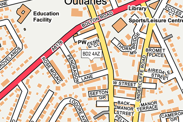 BD2 4AZ map - OS OpenMap – Local (Ordnance Survey)